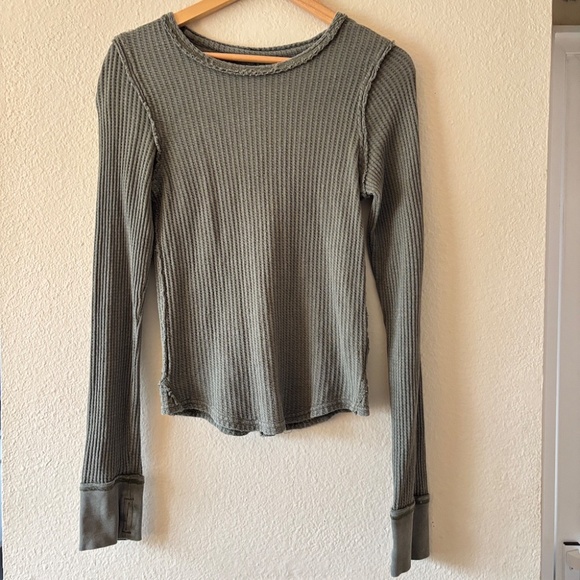 We The Free Free People Waffle Thermal Top - Picture 1 of 6